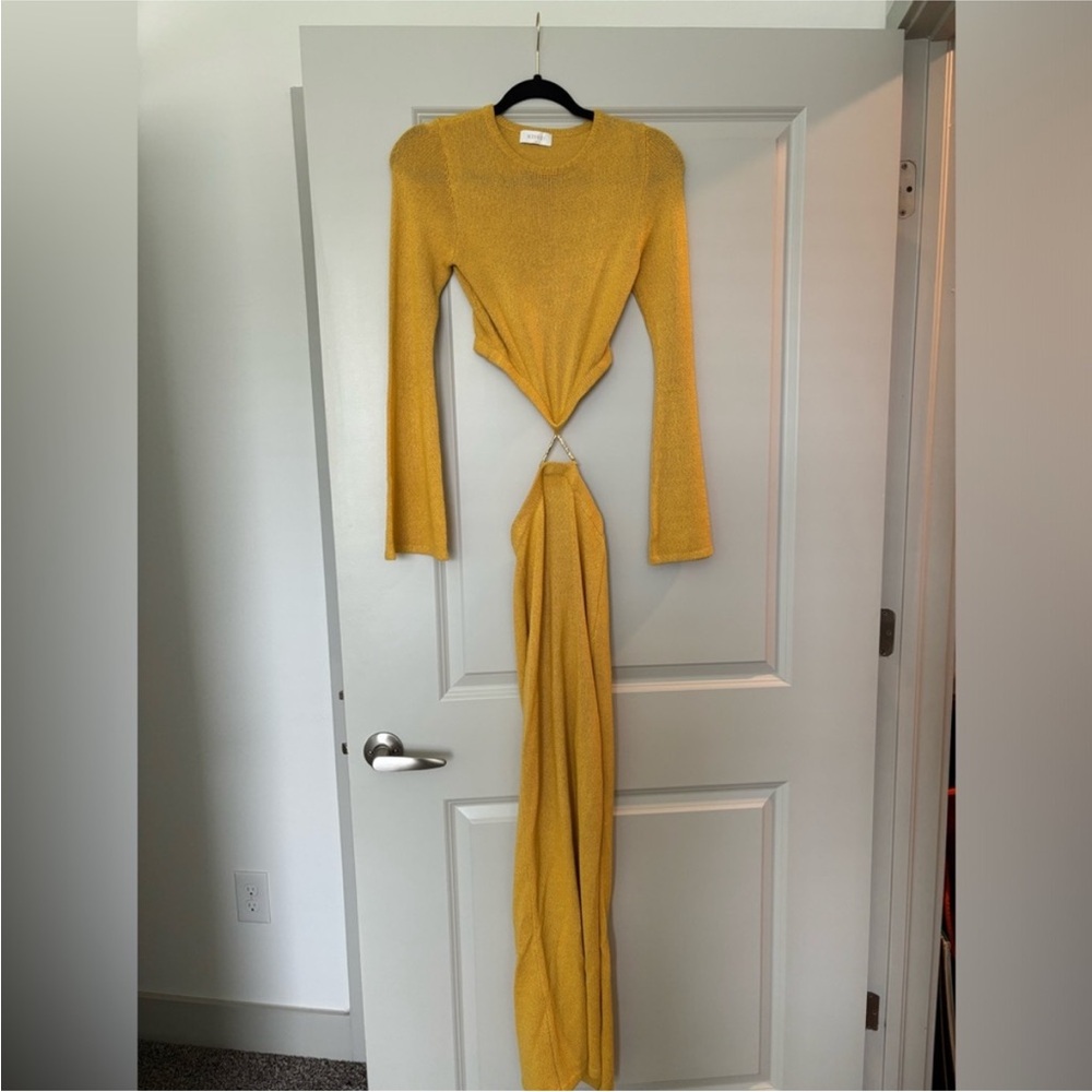 Meshki Mustard Long Sleeve Dress